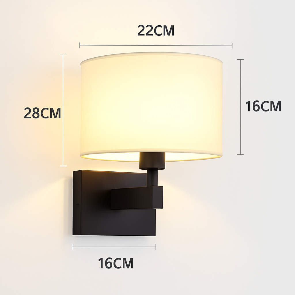 applique murale moderne en tissu avec led américaine européenne