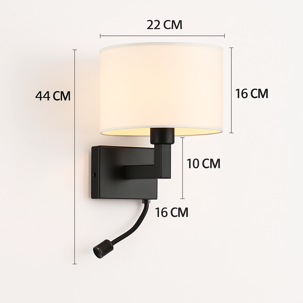 applique murale moderne en tissu avec led américaine européenne