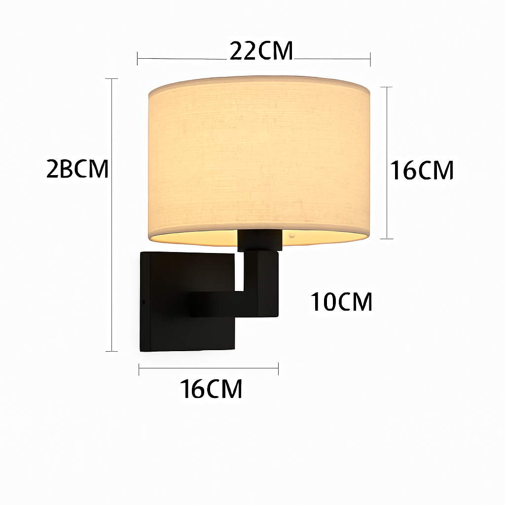 applique murale moderne en tissu avec led américaine européenne