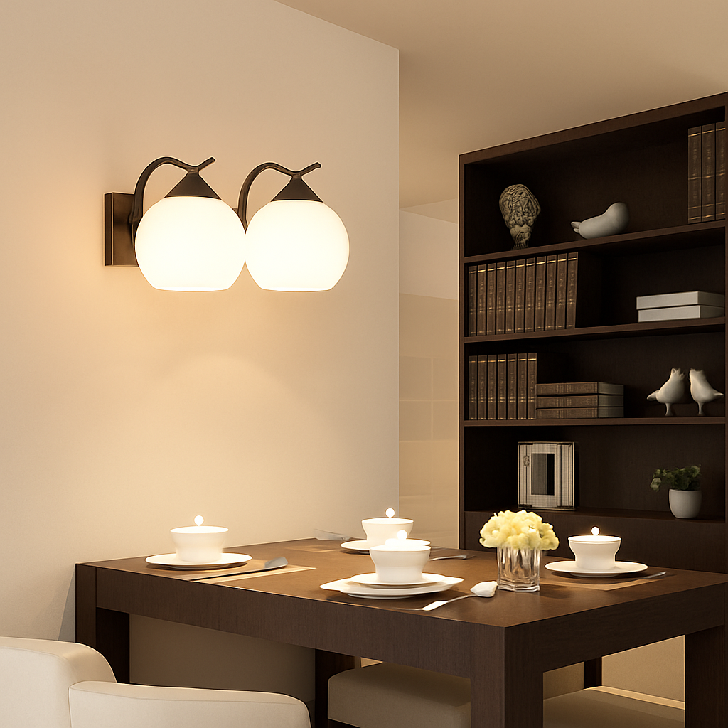 applique murale moderne en verre boule led décorative