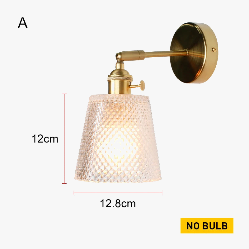 applique murale moderne en verre et cuivre pour éclairage intérieur