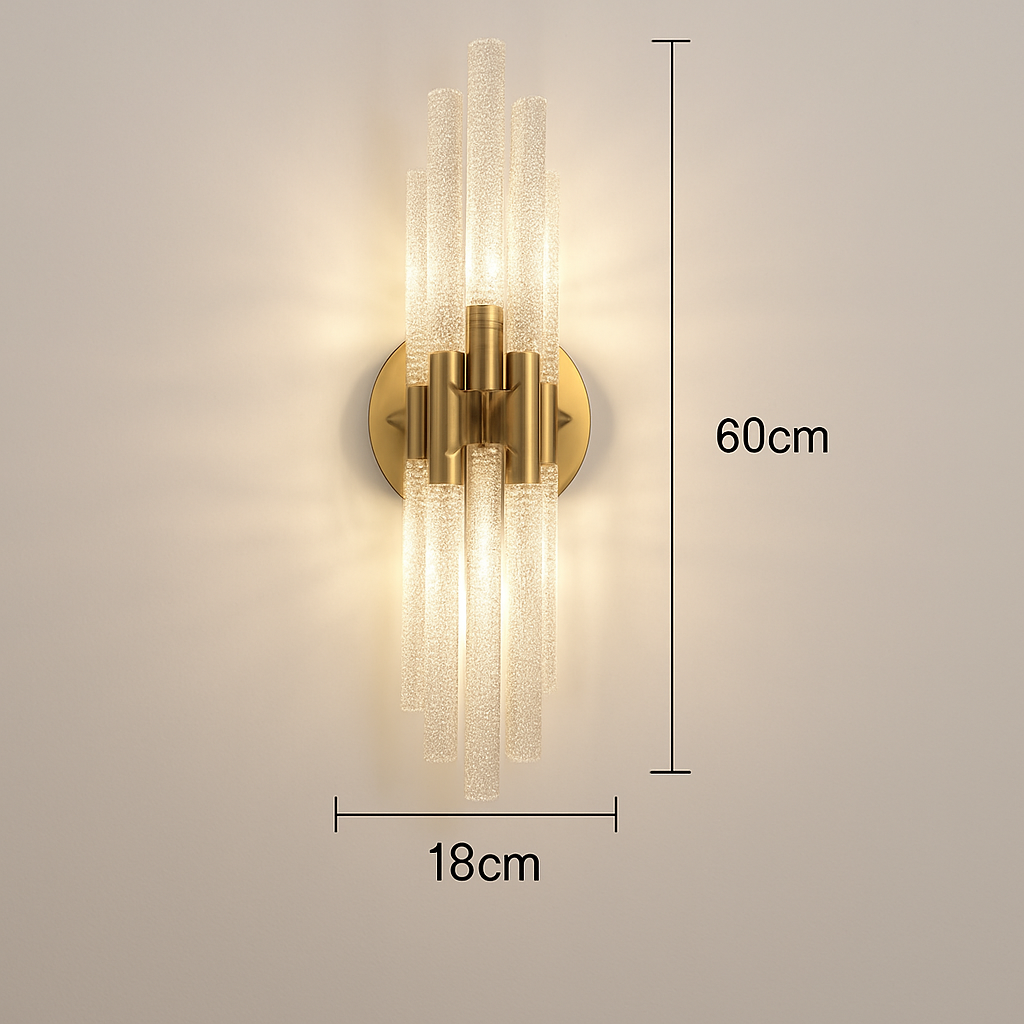 applique murale moderne en verre luminaire intérieur décoratif métal doré
