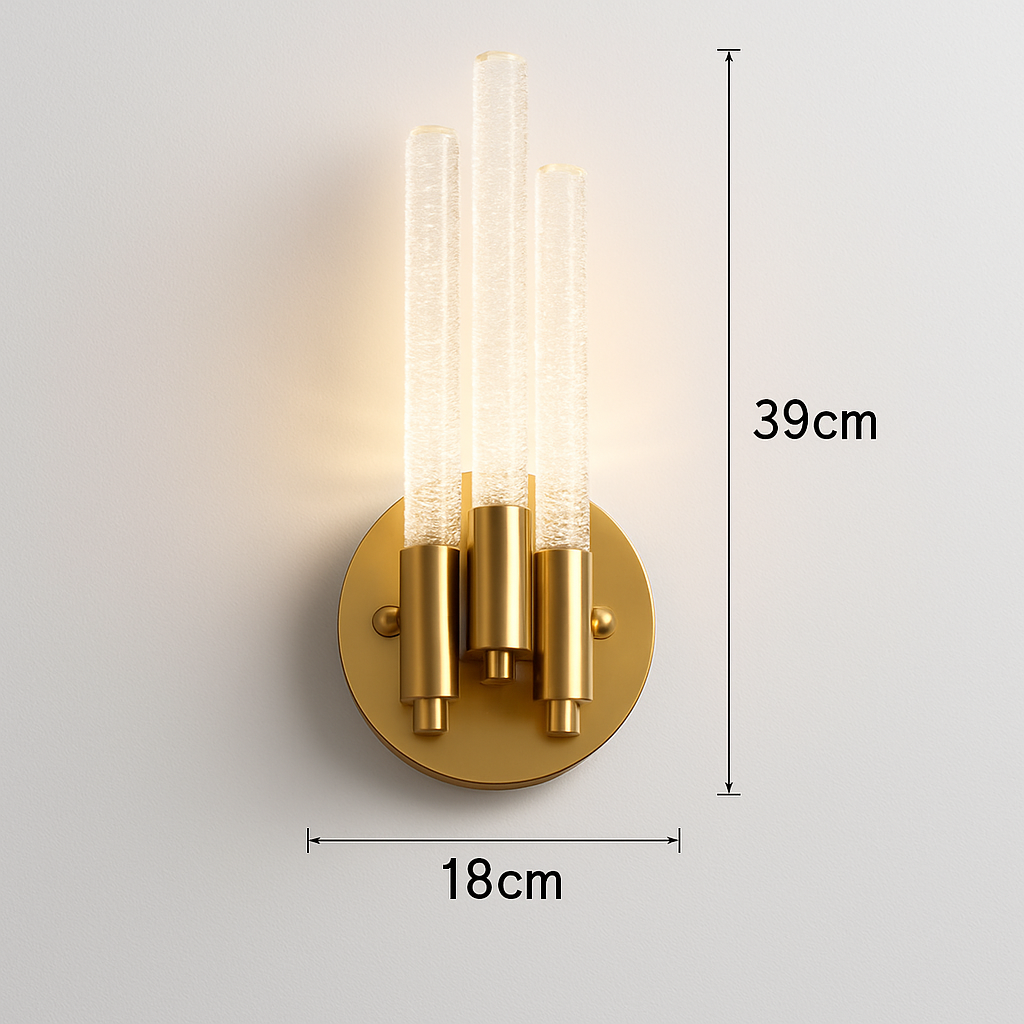 applique murale moderne en verre luminaire intérieur décoratif métal doré