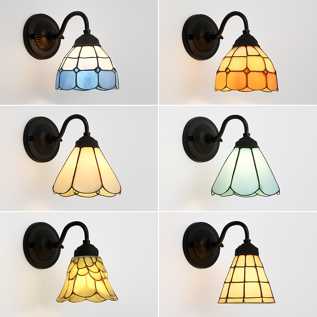 applique murale moderne en verre minimaliste avec éclairage LED