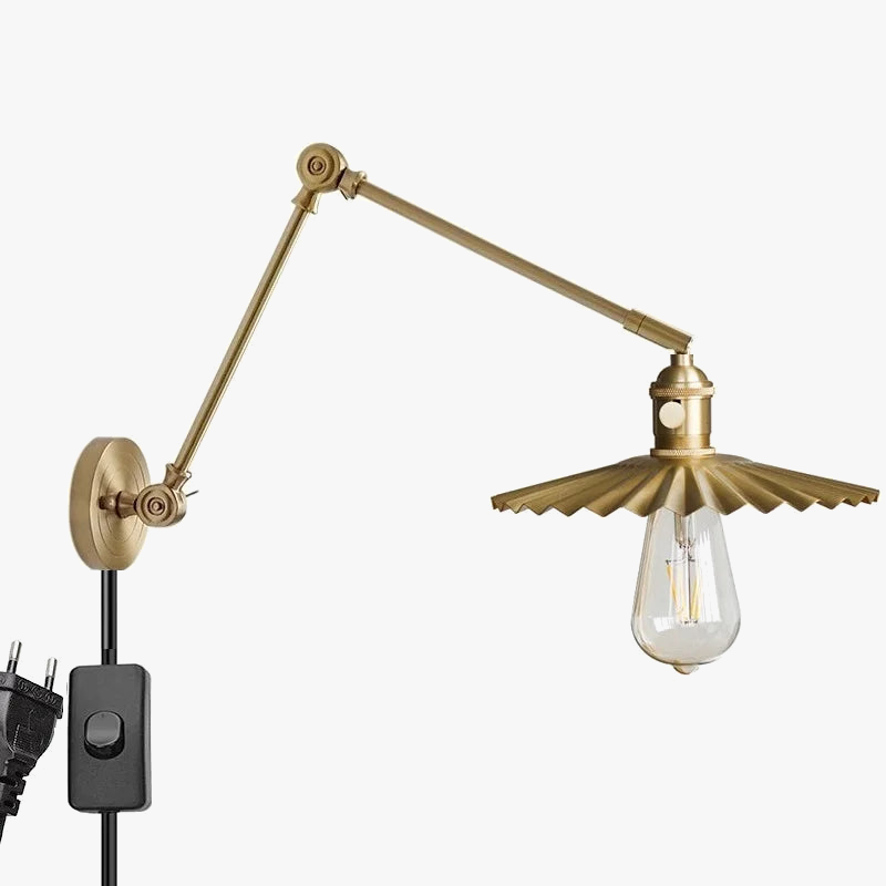 applique murale moderne iwhd en cuivre avec chaîne edison led réglable