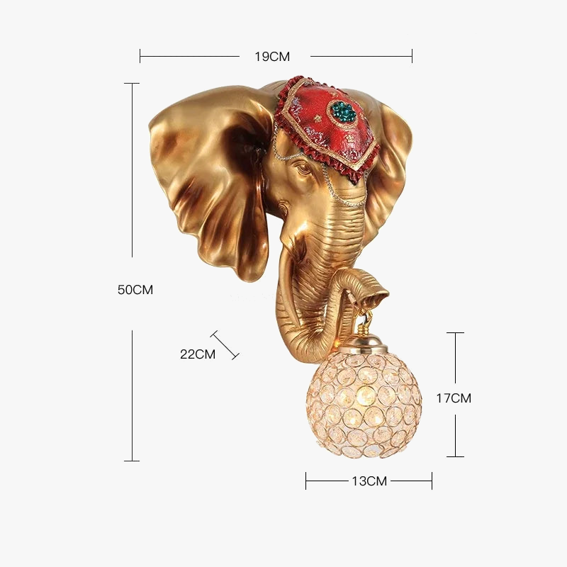applique murale moderne éléphant décoration créative à LED