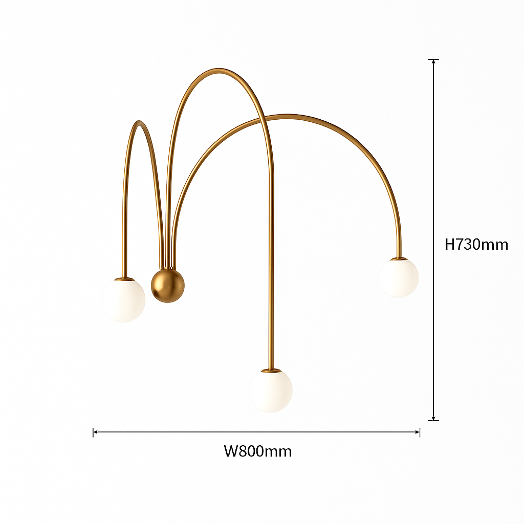 Applique murale moderne LED avec 3 arcs Solyne