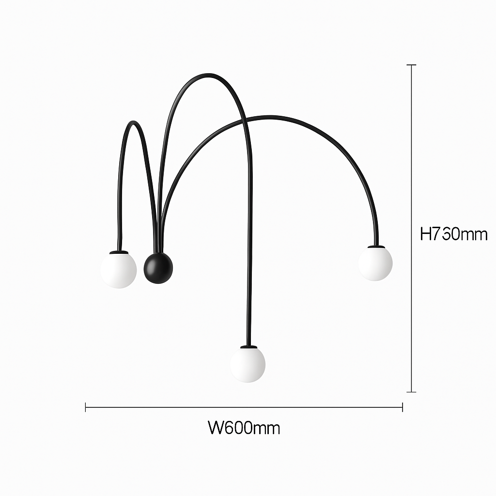 Applique murale moderne LED avec 3 arcs Solyne