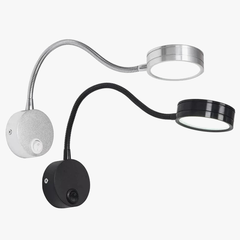 applique murale moderne à led avec bras flexible et interrupteur