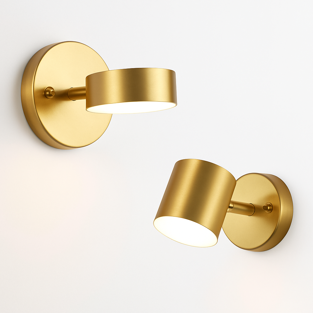Applique murale moderne LED style spotlight doré Liudmila