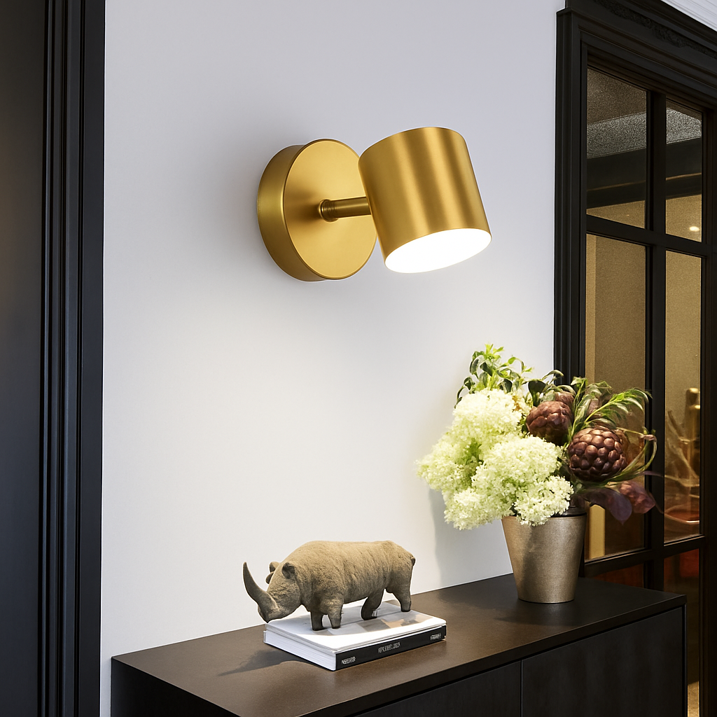 Applique murale moderne LED style spotlight doré Liudmila