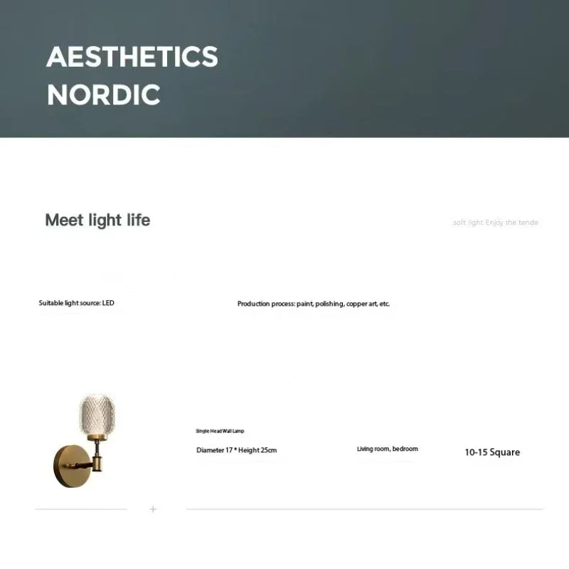 applique murale moderne nordique lumière led décoration intérieure élégante