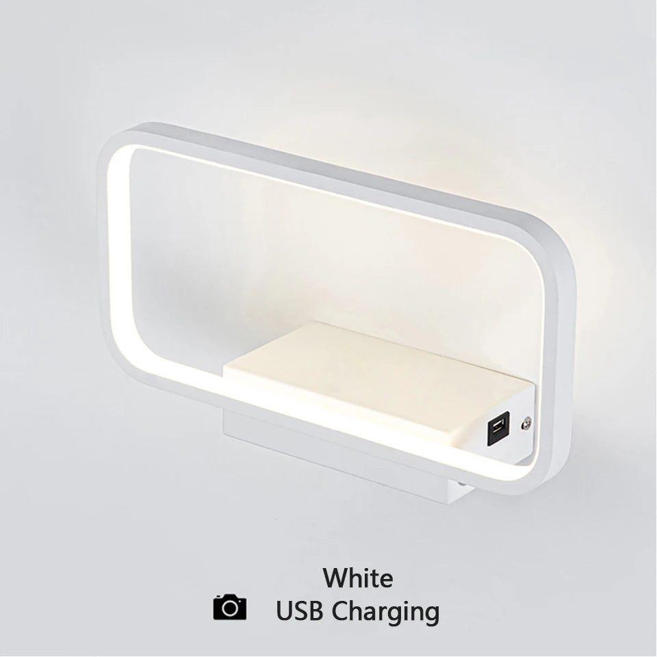 applique murale moderne tactile avec variateur et charge usb sans fil