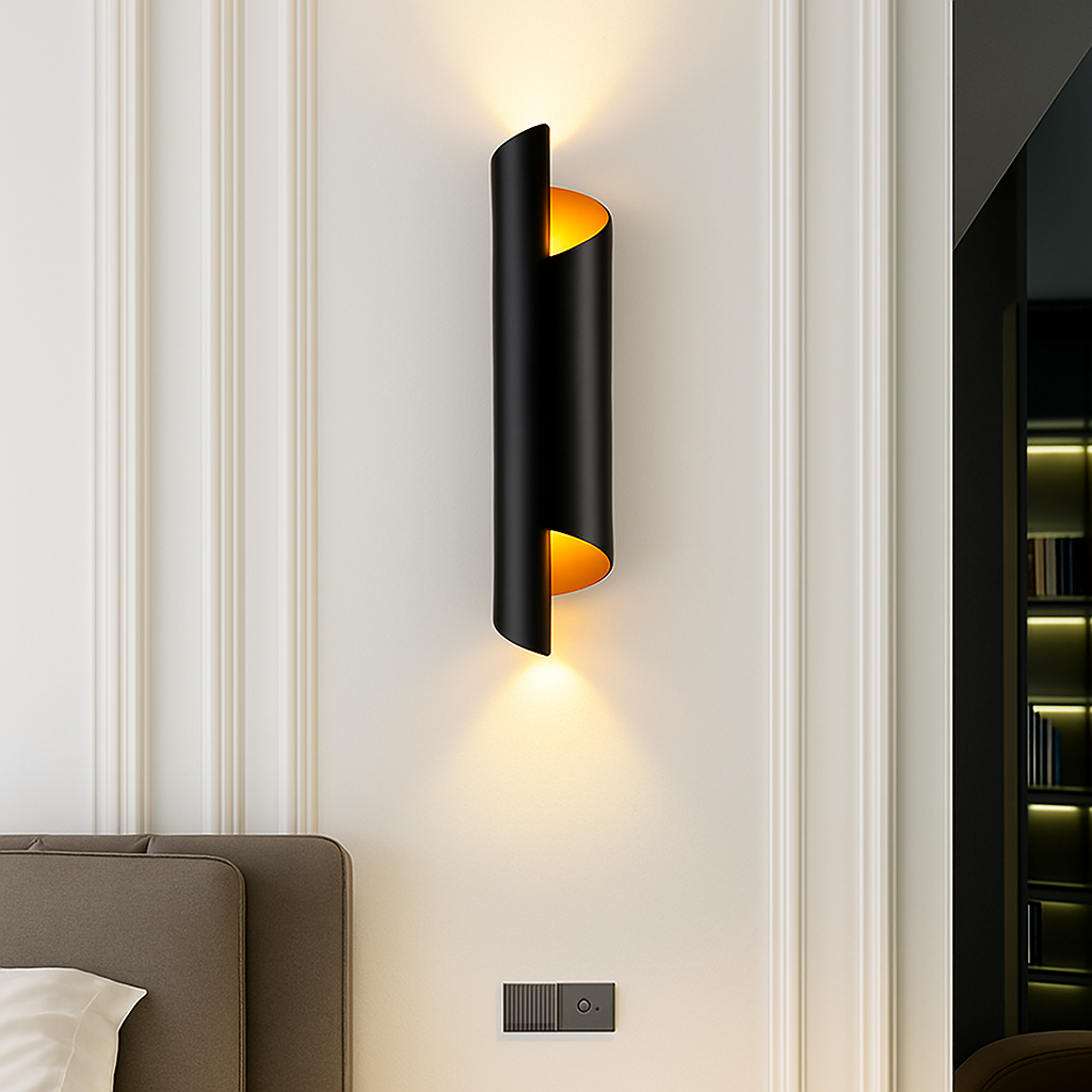 applique murale moderne tube rond pour intérieur élégant