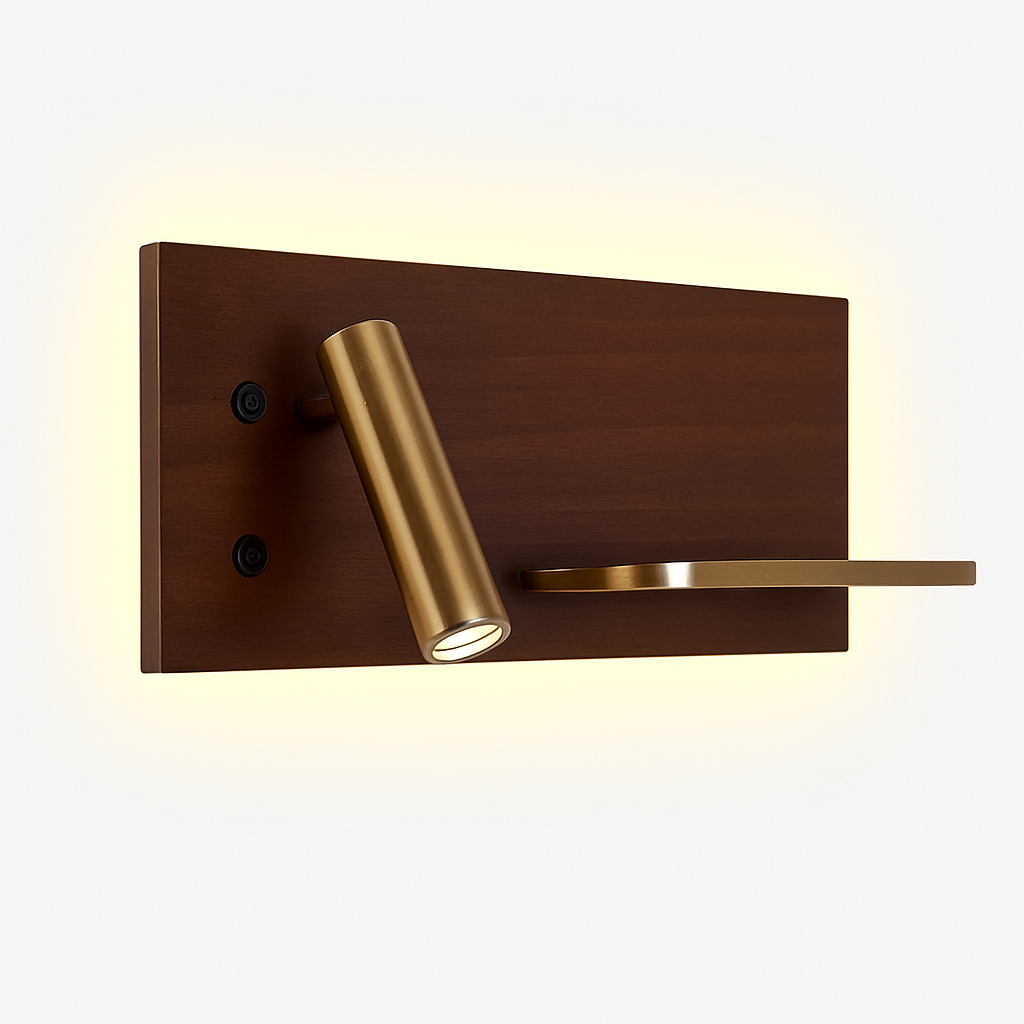 applique murale multifonction avec chargeur sans fil et étagère