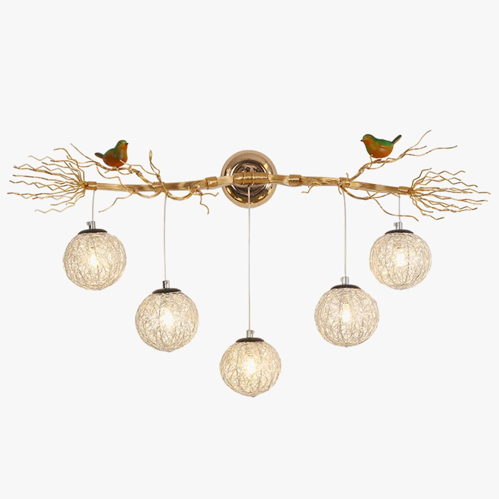 applique murale nordique en aluminium nid d'oiseau led romantique
