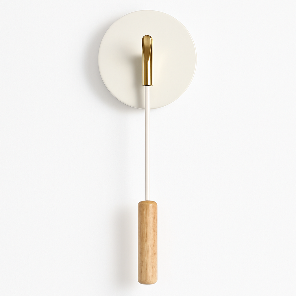 Applique murale nordique en bois avec interrupteur
