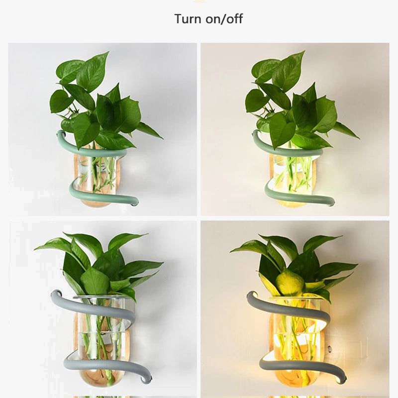 applique murale nordique en bois avec plante verte pour ambiance chaleureuse