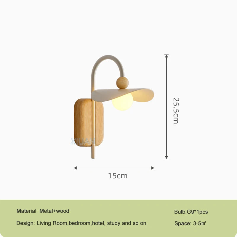 applique murale nordique en bois led pour bureau restaurant