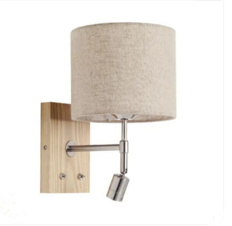 applique murale nordique en bois massif avec led décorative