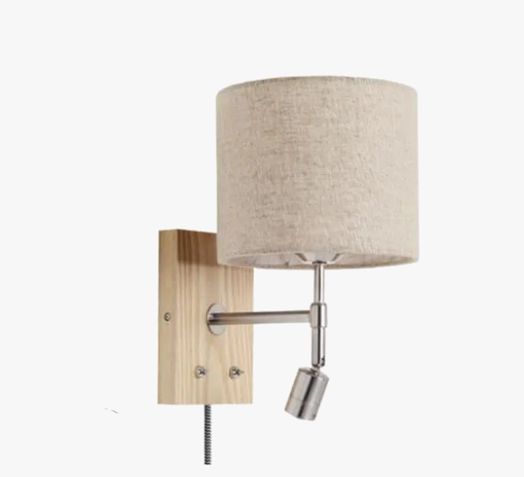 applique murale nordique en bois massif avec led décorative