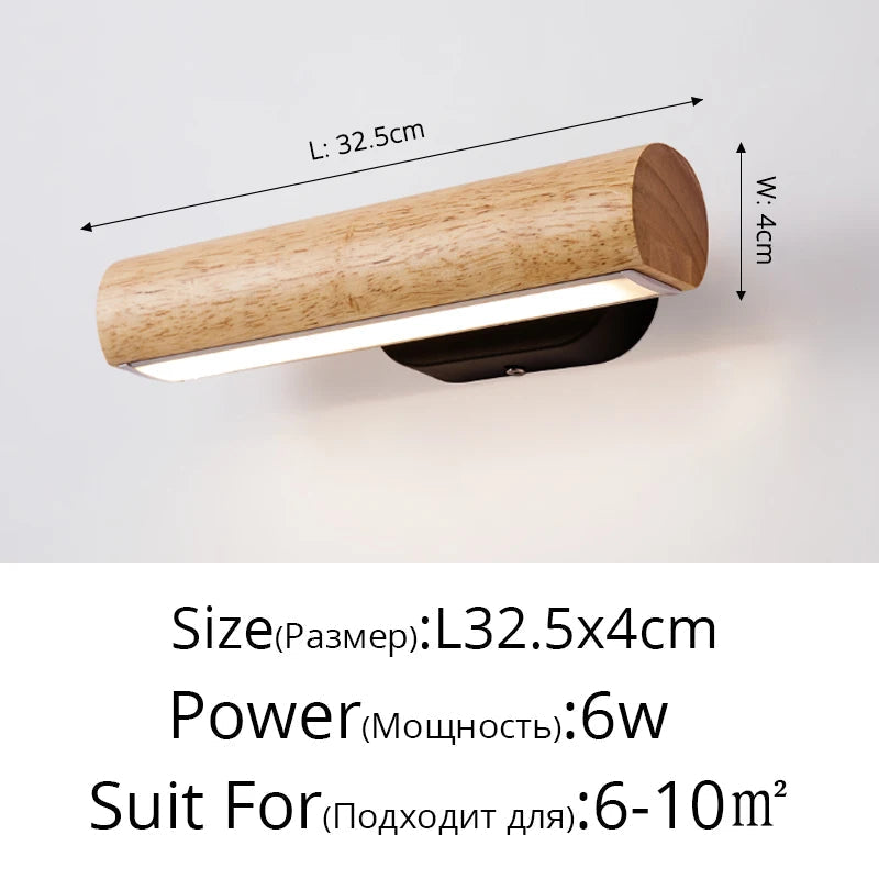 applique murale nordique en bois pour éclairage intérieur