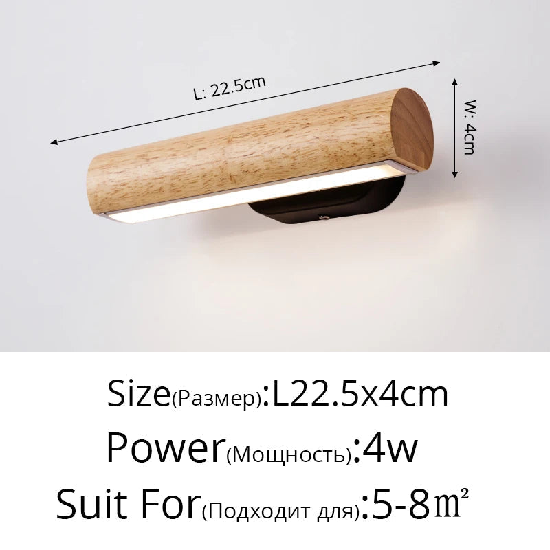 applique murale nordique en bois pour éclairage intérieur