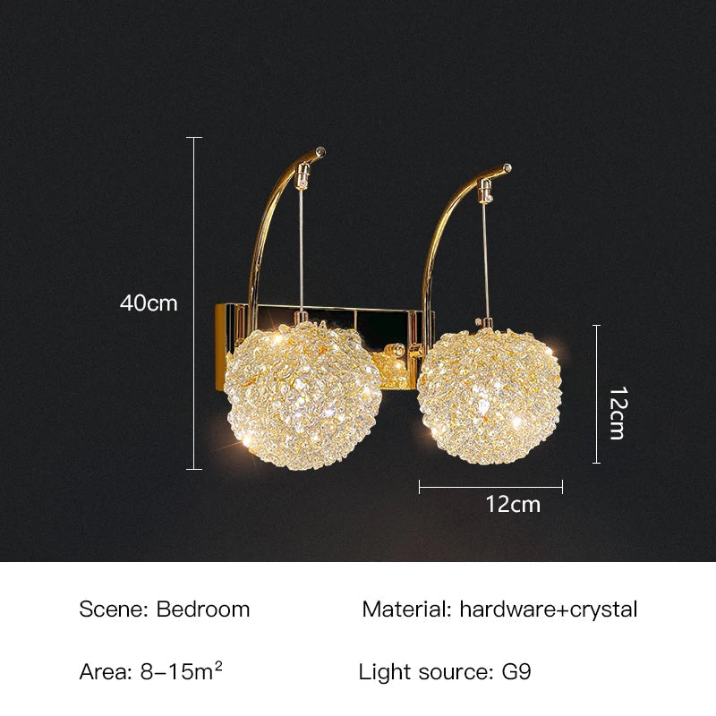 applique murale nordique en cristal design élégant à led
