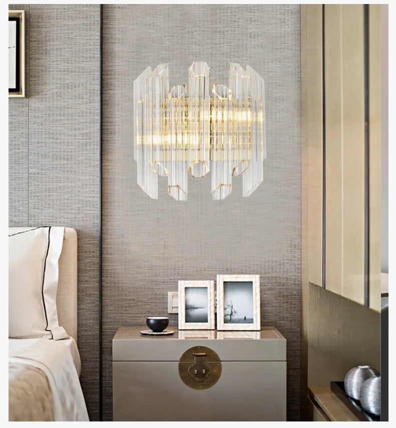 applique murale nordique en cristal luxueux et créatif