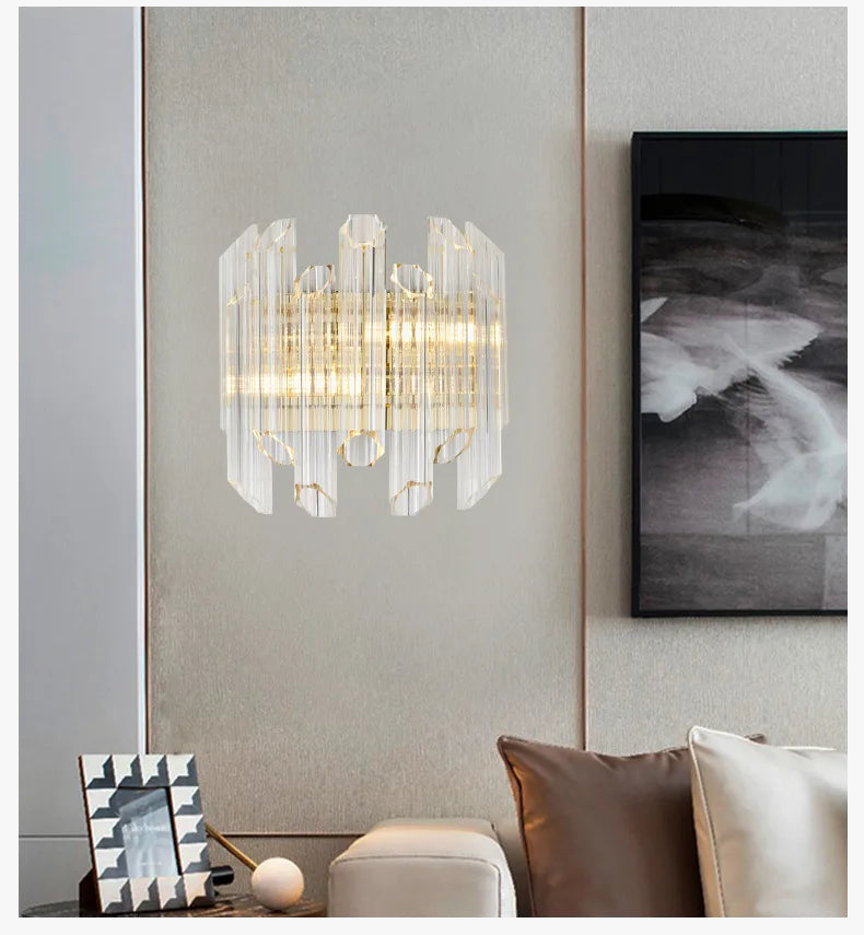 applique murale nordique en cristal luxueux et créatif