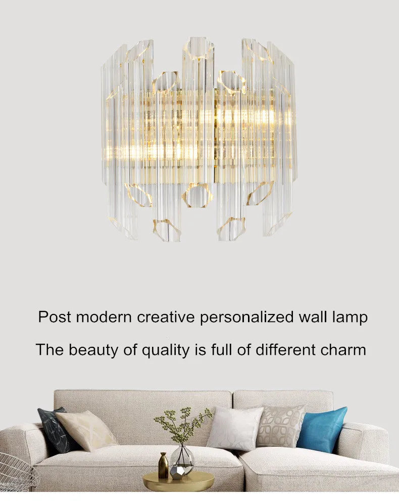 applique murale nordique en cristal luxueux et créatif