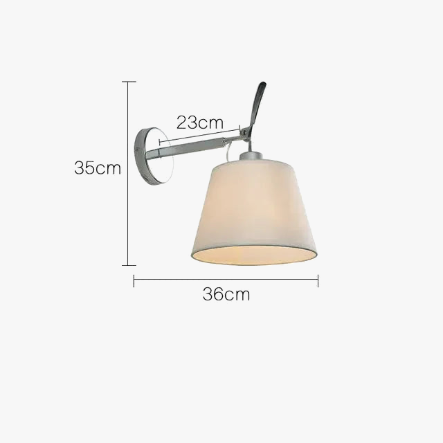 applique murale nordique en tissu design argenté avec support en acier inoxydable
