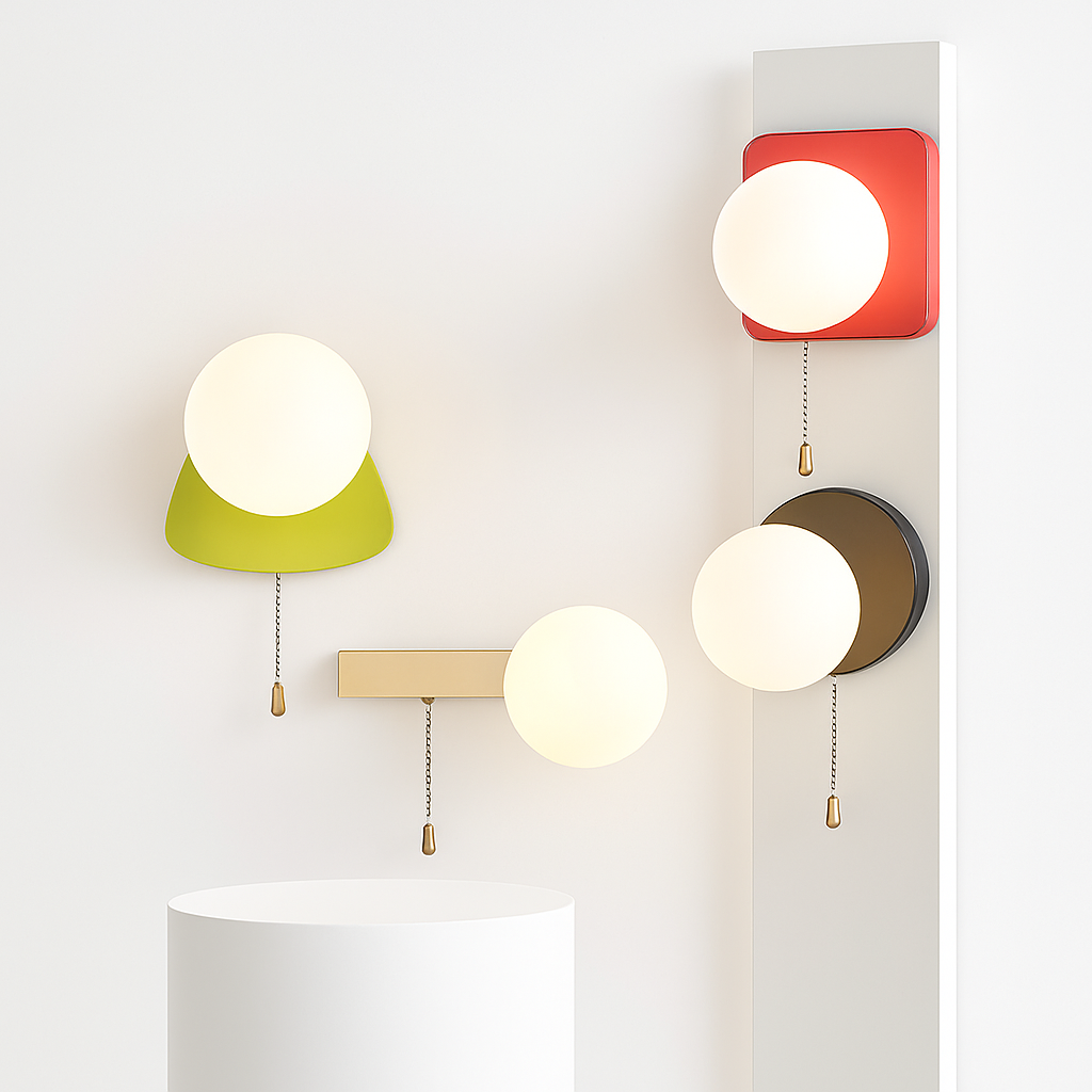 applique murale nordique en verre avec interrupteur éclairage intérieur décoratif
