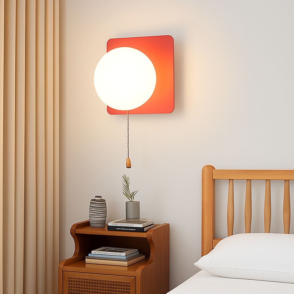 applique murale nordique en verre avec interrupteur éclairage intérieur décoratif