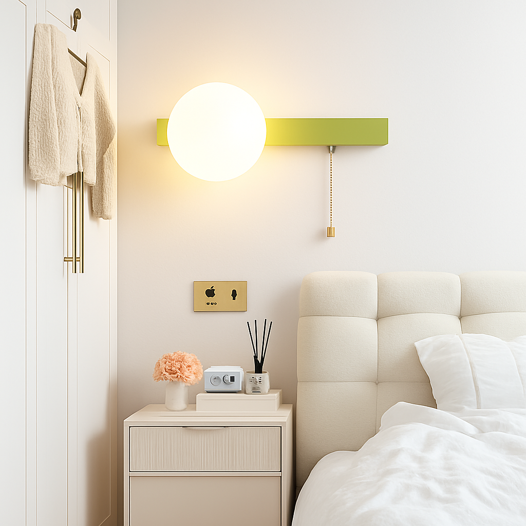 applique murale nordique en verre avec interrupteur éclairage intérieur décoratif