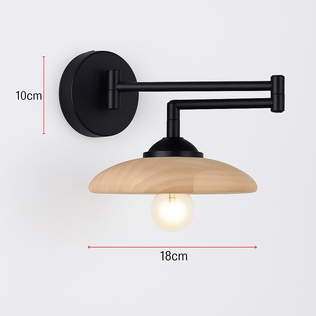 applique murale nordique grain de bois bras bascule style japonais rétractable pliable