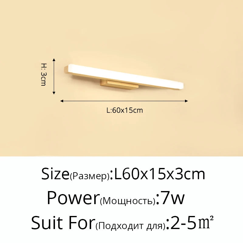 applique murale nordique moderne led créative en bois