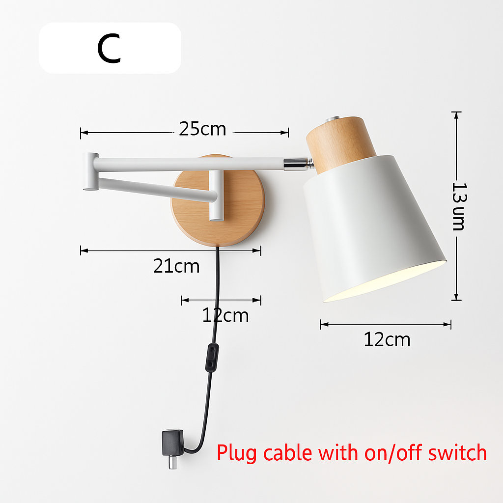 applique murale nordique pliable design pour lecture