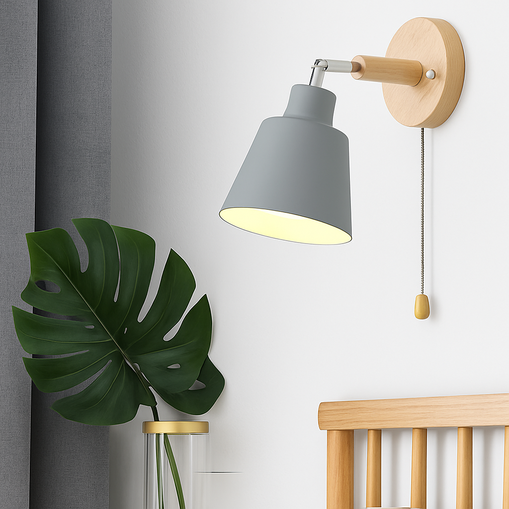 applique murale nordique rotative avec interrupteur macaron