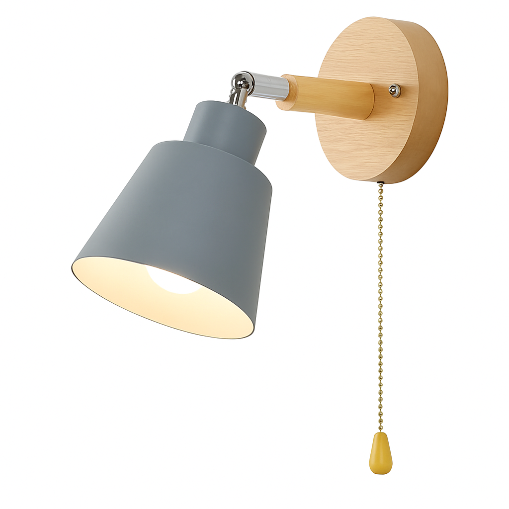 applique murale nordique rotative avec interrupteur macaron