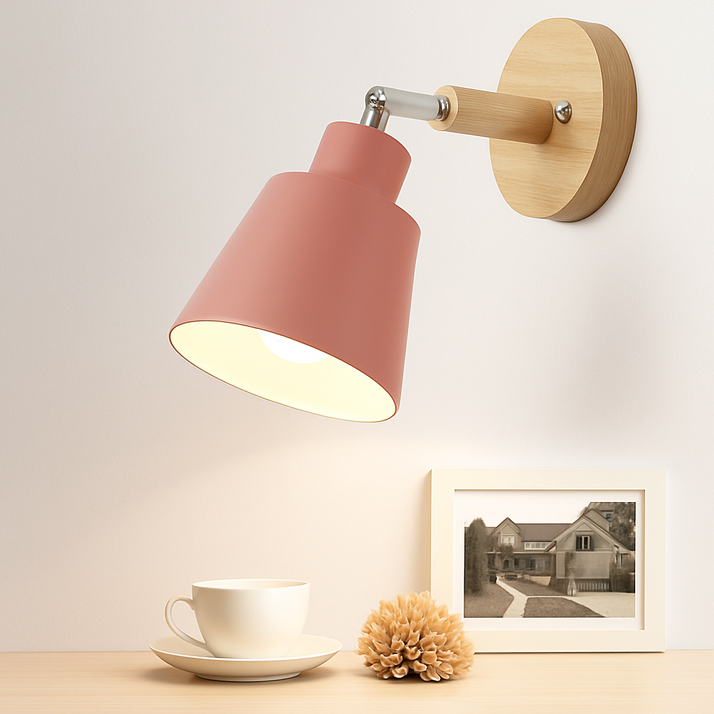 applique murale nordique rotative avec interrupteur macaron