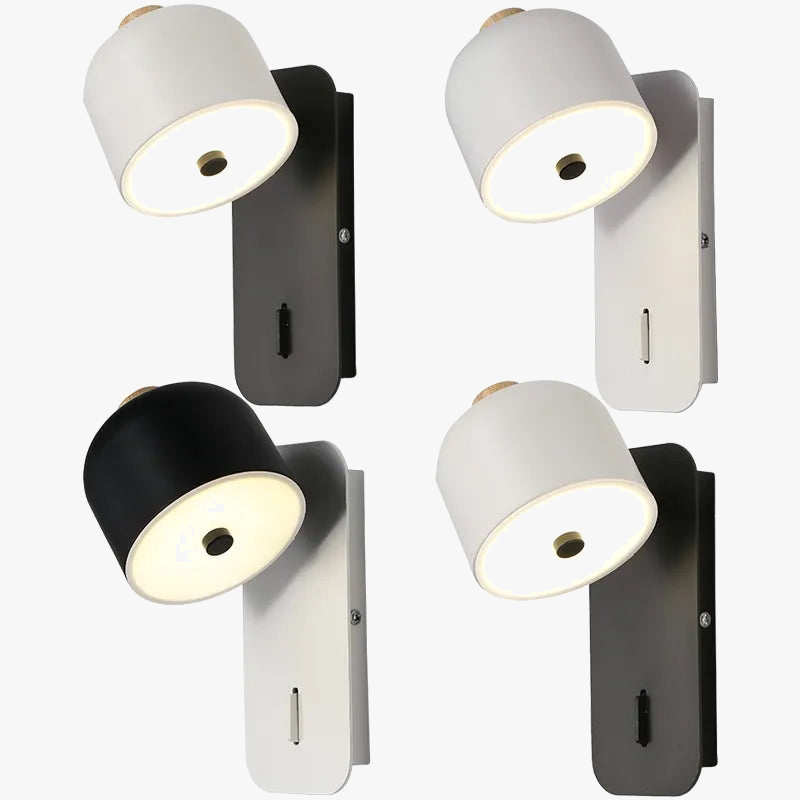 applique murale nordique rotative avec interrupteur moderne éclairage intérieur