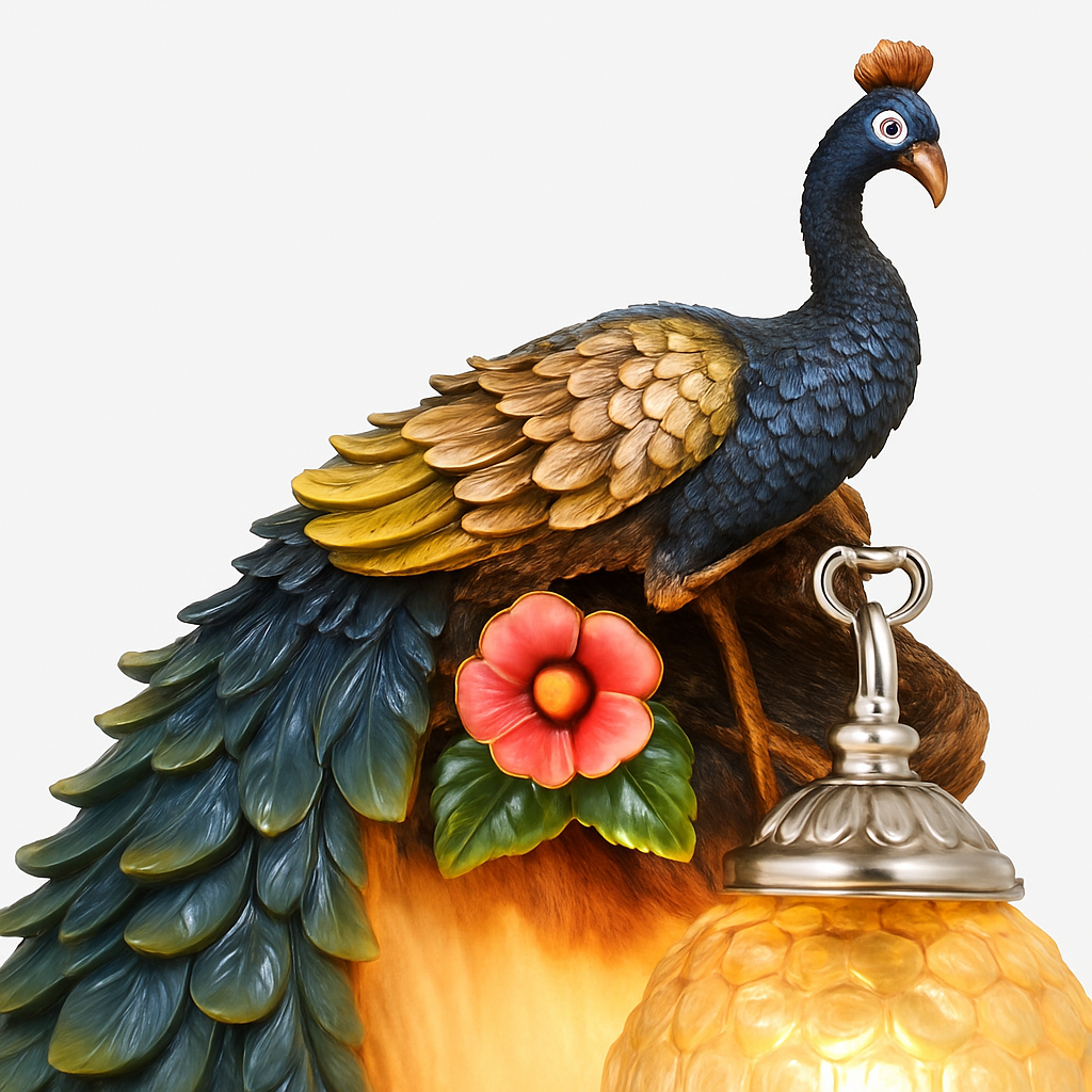 applique murale oiseaux paons en résine pour décoration intérieure