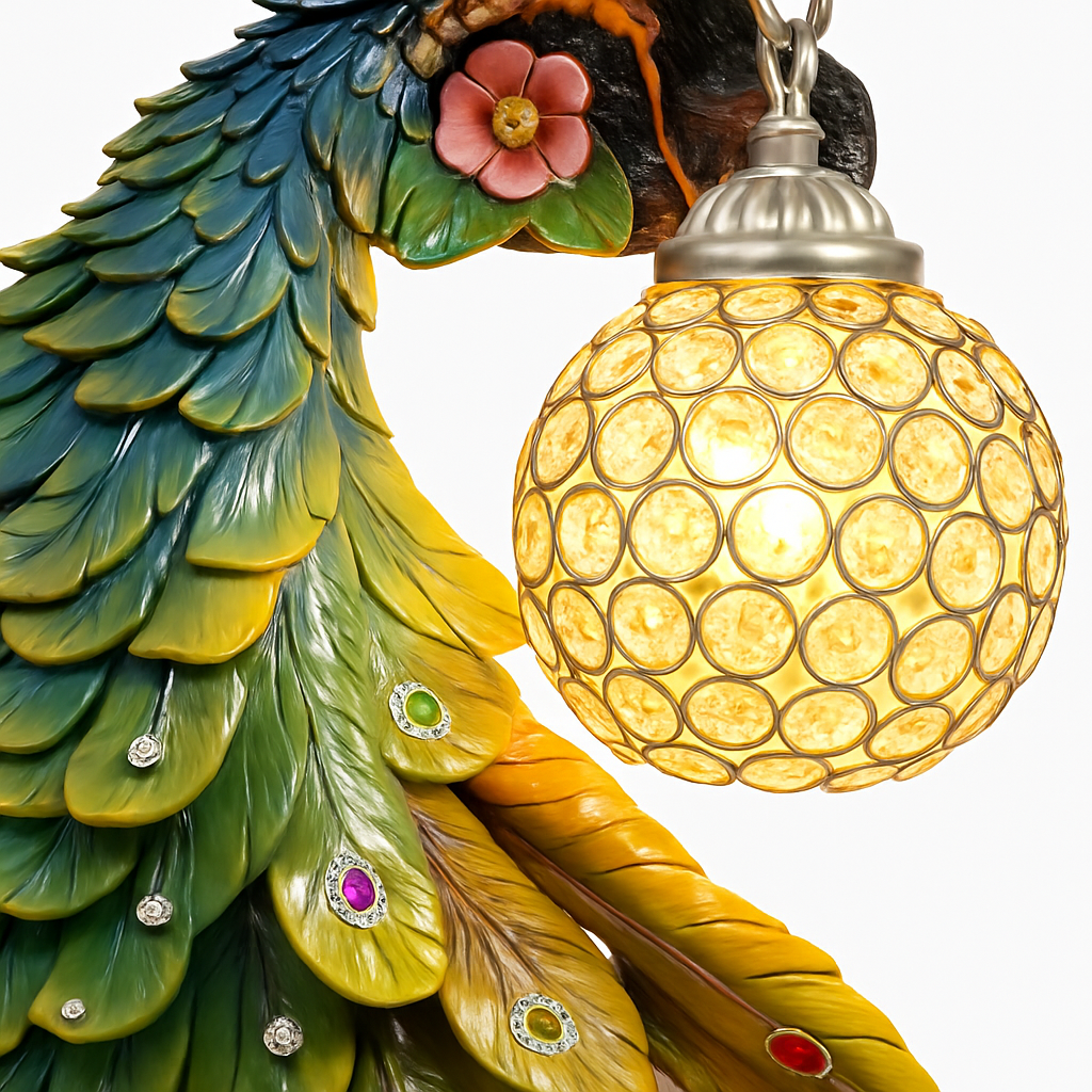 applique murale oiseaux paons en résine pour décoration intérieure