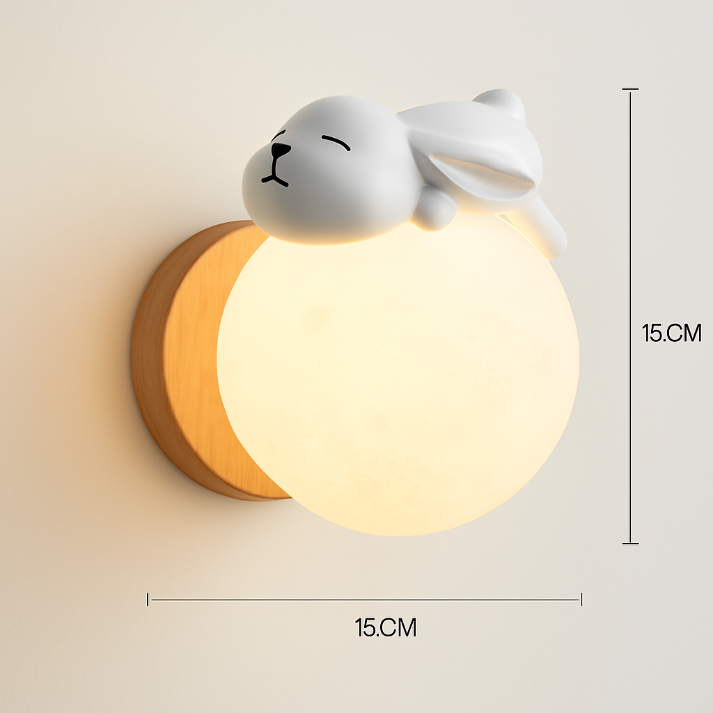 applique murale ours et lune pour éclairage de chevet enfant