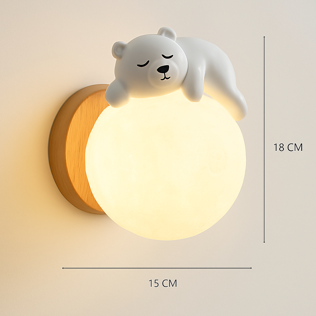 applique murale ours lune chambre chevet lapin astronaute animal garçon fille bébé veilleuses