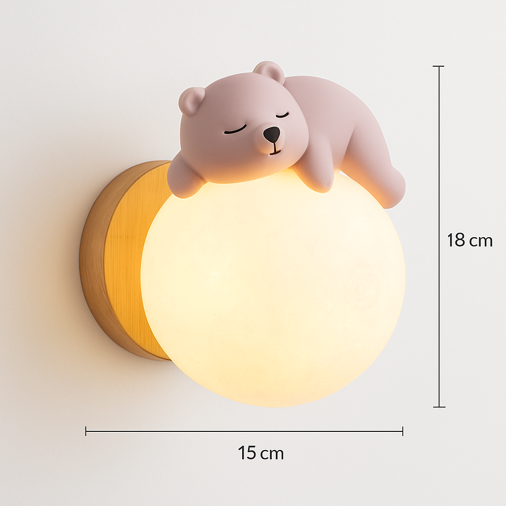 applique murale ours lune chambre chevet lapin astronaute animal garçon fille bébé veilleuses