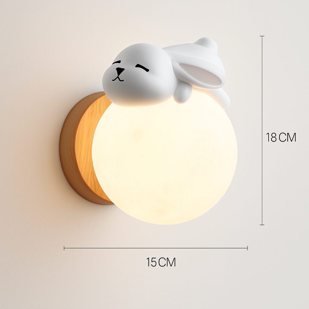 applique murale ours lune chambre chevet lapin astronaute animal garçon fille bébé veilleuses