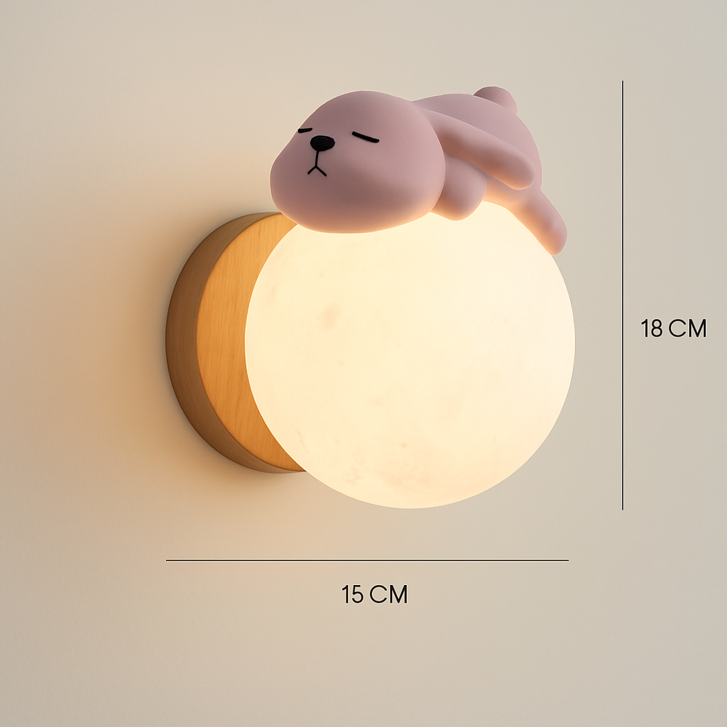 applique murale ours lune chambre chevet lapin astronaute animal garçon fille bébé veilleuses