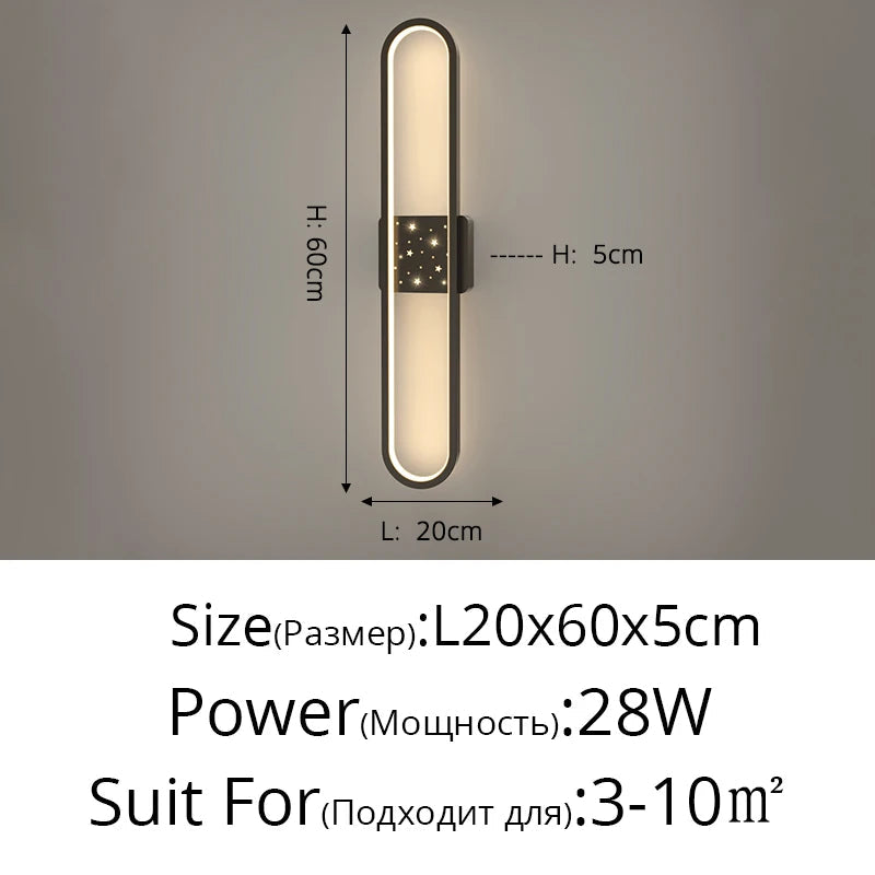 applique murale ovale minimaliste en aluminium pour escalier